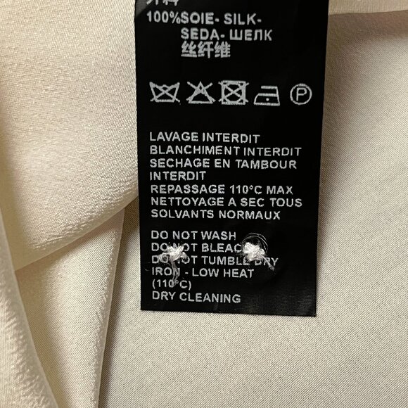 The Kooples white button down Silk Shirt NWOT Slim Long Sleeve Size Large - Picture 10 of 13